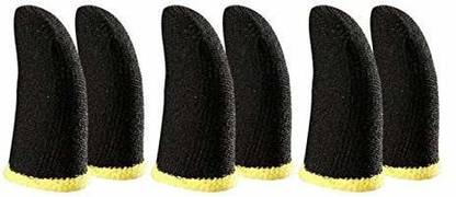 Shouten Thumb & Finger Sleeve for Pubg Mobile Game 03 Pairs Black & Yellow Finger Sleeve