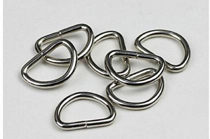 M Fabrics Handmade Un-welded ANTIQUE SILVER Metal D Rings Connect Buckle for Leather Bags Garment Clothes Needlework Luggage, Purse (25 mm/2.5 cms) -10 Pieces Helmet Buckle Clip