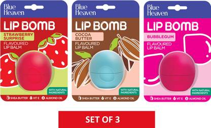 BLUE HEAVEN Lip Bomb Strawberry , Cocoa Butter & Bubble Gum