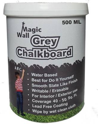 MagicWall Grey Chalkboard Paint |500 ML - Matt finish | Water Base | For Blackboard, Classroom Walls, Kids Room Walls