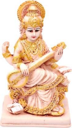 Green Value idol saraswati,saraswati statue, saraswati murti,saraswati idol,statue saraswati Decorative Showpiece  -  20 cm