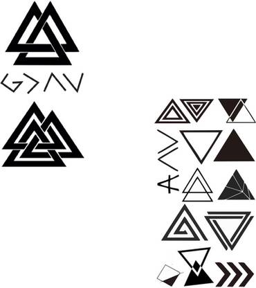 Ordershock Penrose Triangle Combo Tattoo Men and Women Waterproof Temporary Body Tattoo