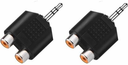 TAAPSEE 2 Pack 3.5mm Stereo Male To 2 RCA Female Adaptor Headphones Jack Plug to 2X RCA Adapter Wire Connector