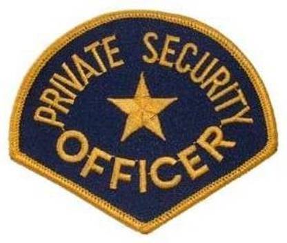 Original Famous Patches & Appliques Private Security Officer-Patriotic Patches, Embroidered Iron On Patch-3.875"