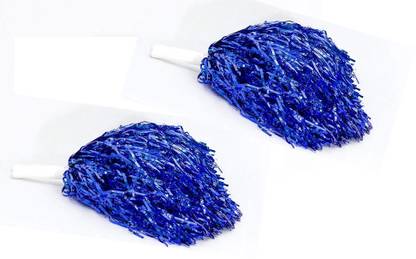 snehatrends Adults and Kids Pom Poms for Cheerleading Pack of 2 Fluffy Metallic Cheerleader Pom Poms for Fun and Team Spirit (Blue)