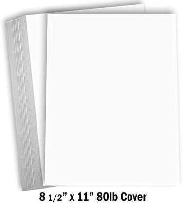 Hamilco Cardstock Thick Paper â€“ 8 12 x 11" Blank Heavy Weight 80 lb Cover Card Stock for Brochure Award and Stationery Printin