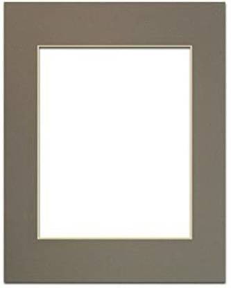 PA Framing Photo Mat Board, 11 X 14 Inches Frame For 8 X 10 Inches Photo Art Size-Cream Core/Cobblestone