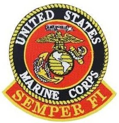 Original Famous Patches & Appliques Usmc Logo, Semper Fi-Embroidered Patches, Iron On Patch-3"