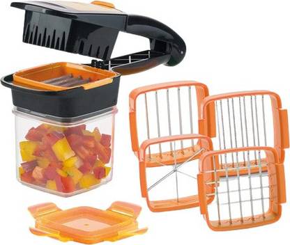 madhu store Manual Vegetable Dicer Chopper 5 in 1 Multi-Function Slicer with Container Onion Cutter Kitchen Accessories Vegetable Grater & Slicer
