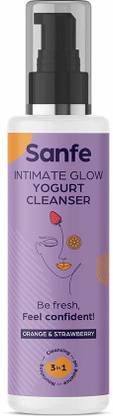 Sanfe Intimate Glow Yogurt Cleanser - 100 ml - Orange, Witch Hazel, Aloe Vera, Strawberry AHA Face Wash