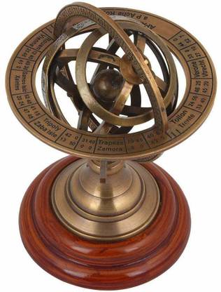 SHAIMPERIAL ENTERPRISES Solid Brass Demonstrational Armillary Spheres, Armillary Astrolabe Sphere Showpi Compass