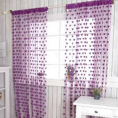 jim-Dandy 213 cm (7 ft) Net Transparent Door Curtain (Pack Of 2)
