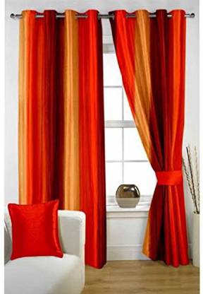 Styletex 152 cm (5 ft) Polyester Semi Transparent Window Curtain (Pack Of 2)