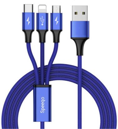 Speeqo USB Type C Cable 2 A 1.2 m Premium Quality Rapid Charging 3 in 1 cable
