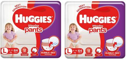 Huggies Wonder Pants, Large Size Diapers, 64 +64 Count - L