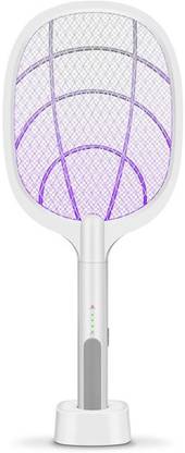 ELECTRO SHOPEE UV Light Mosquito Racket With Stand for Automatic and manual both use with Lithium battery UV lights and usb Charging cable fast rechargeable. Electric Insect Killer Indoor, Outdoor