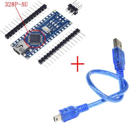 KTC CONS LABS Arduino Nano V3.0 CH340 Chip with Mini USB Cable Compatible with Arduino (Unsoldered) Micro Controller Board Electronic Hobby Kit