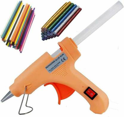 Penggong PEACH 20W 20WATT WITH 6 Transparent + 6 Colored + 6 Glitter Sticks Standard Temperature Corded Glue Gun Standard Temperature Corded Glue Gun