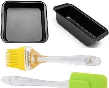 MAFAHH Silicone Brush and Spatula With Bread Loaf and Square Shape Cake Mould Kitchen Tool Set