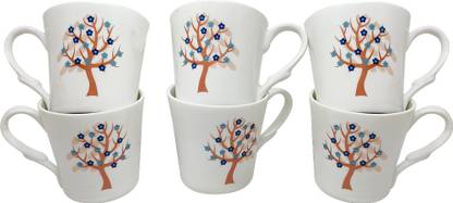 UPC Fine Bone China Ceramics Coffees Set of 6 - Premium Quality Bone China Coffee Mug