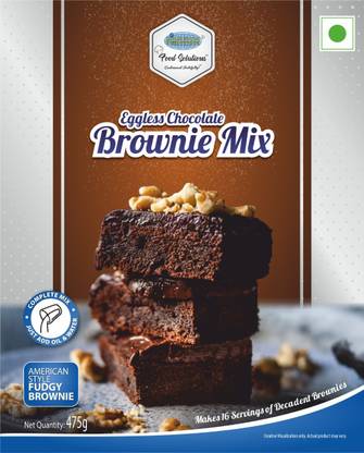 Midas Foods MIDAS - Eggless Chocolate Brownie Mix - 16 servings of American style fudgy browmiee. Easy to make. 475 g