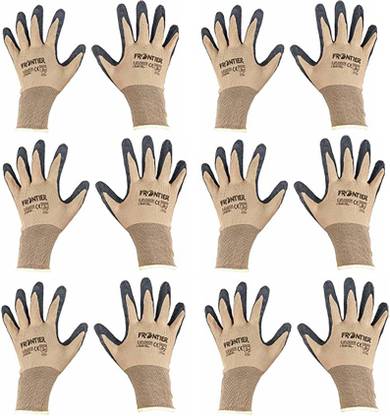 Frontier Half-Dip Coating Gloves For Industrial & Construction Use Nitrile  Safety Gloves