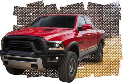 WALLDESIGN 30.48 cm Ram SUV 3D Wall Sticker - 17.9 inch width x 12 inch height - Small Self Adhesive Sticker