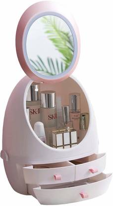 fresherjilive ,Modern Storage Display Boxes with Mirror,Cosmetic Storage for Counter top Makeup Vanity Box