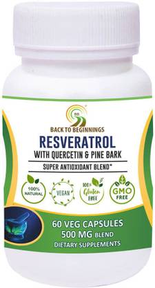 back to beginnings Resveratrol With Quercetin & Pink Bark Standardized Extract 500 Mg Blend