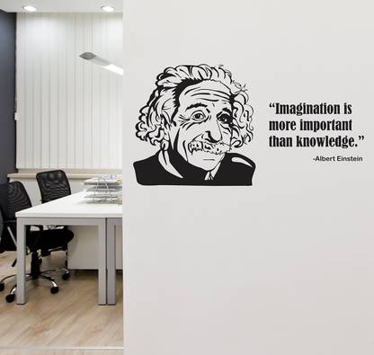 WALLDECORS 60.96 cm ALBERT EINSTEIN IMAGINATION QUOTES IMAGE Designer Wall Stickers & Murals Self Adhesive Sticker