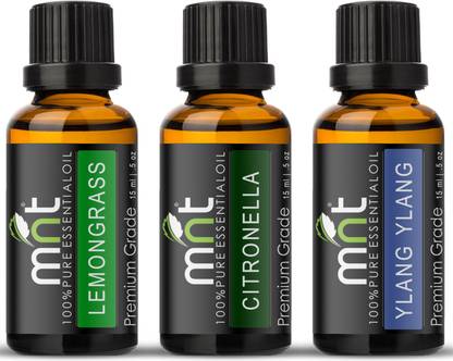 mnt Diffuser oil / Aroma oil / Scented oil / Fragrance oil (Lemongrass, Citronella, Ylang-Ylang (Each 15ml 3 in ONE