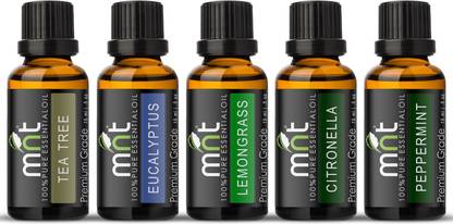 mnt Diffuser oil / Aroma oil / Fragrance Oil (Each 15ml- 5 in ONE (Tea Tree , Eucalyptus , Lemongrass , Citronella, Peppermint