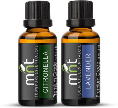 mnt Aroma Scented Diffuser Oil 2 in 1 SET OF ESSENTIAL OIL ( Citronella, Lavender (Each 15ml