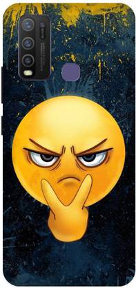 bigcraft Back Cover for VivoY30/ Attitude Emoji Printed