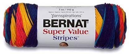 Bernat Super Value Yarn, 5 Oz, Gauge 4 Medium Worsted, Candy Store Stripes