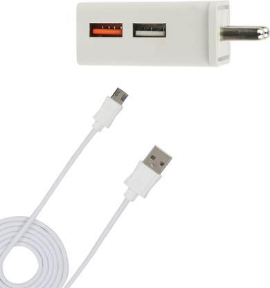 3.4A. FAST CHARGER & V8 CABLE FOR LYF WIND 7 3.4 A Multiport Mobile Charger with Detachable Cable
