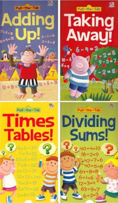 Pull-the-Tab Combo Book Set (Set of 4)| Adding Up|Taking Up| Times Talbes Book| Dividing Sums| Division Book| Multiplication Book| Addition Book| Subtraction Book| Ages 3-7 Years