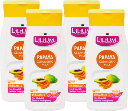 LILIUM Lilium Papaya Cleansing Mlik 100ml Pack of 4