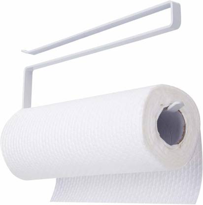 RIOMAX Paper Towel Hanger Paper Roll Holder Over The Door Kitchen Roll Holder WHITE Towel Holder