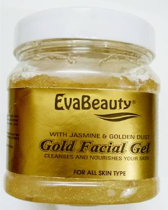EVABEAUTY Gold Facial Gel with Jasmine and Gold Dust to Cleanses and Nourishes For All Skin Type 500 gm