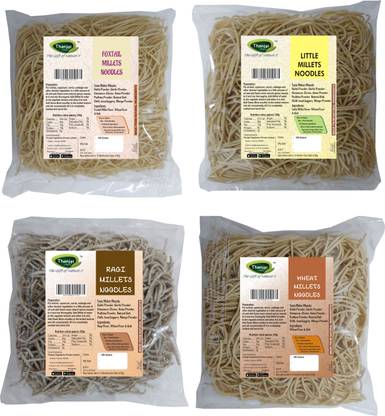 THANJAI NATURAL Millet Noodles 180 Grams X 4 Variities of Homemade Millets Noodles ( FOXTAIL, WHEAT,RAGI, LITTLE MILLLETS ) No Preservatives, No Chemicals, No Artificial Extract Combo