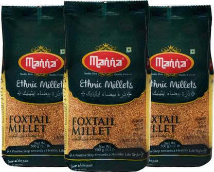 Manna Foxtail Millet Natural Grains (Kaon / Kang / Kangni / Kakum / Navani / korralu / Korra / Thinai). High Protein & 100% more fibre than rice Foxtail Millet