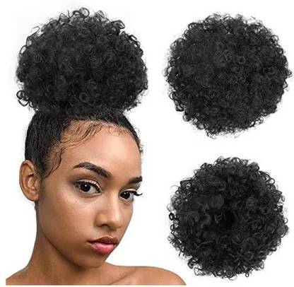 K&G Hair Afro Puff Drawstring Ponytail Soft Kanekalon Drawstring Puff Ponytail Short Kinky Curly piece Updo  Extensions F Hair Extension