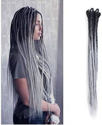 DSOAR 24 Inch Ombre Dreadlock Extensions Handmade Synthetic Dreads 10 Strands/Pack Dreads Crochet Locs  (Ombre To Gr Hair Extension