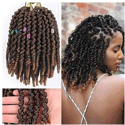 Feyees 8 Inch Pre-Twisted Spring Twist  Short Crochet Braids For Bob Spring Twists Curly Bomb Twist Braiding  Pre-Twist Hair Extension