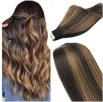Labâ·Eh Tape In  Extensions Real Human  Ombre Dark To Chestnut  Extensions Seamless Balayage  Extens Hair Extension