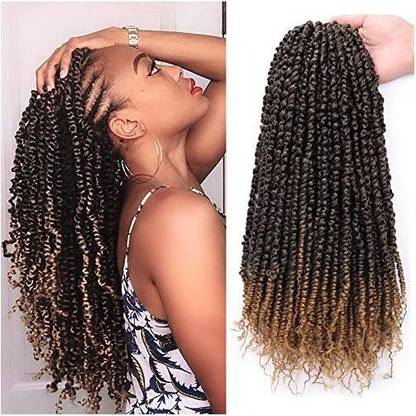 Modern Queen 18Inch Pre Passion Twist Crochet  Pre-Looped Braids 6Packs/Lot Ombre Pretwist Braiding  Curly Spring Bohemian Sy Hair Extension