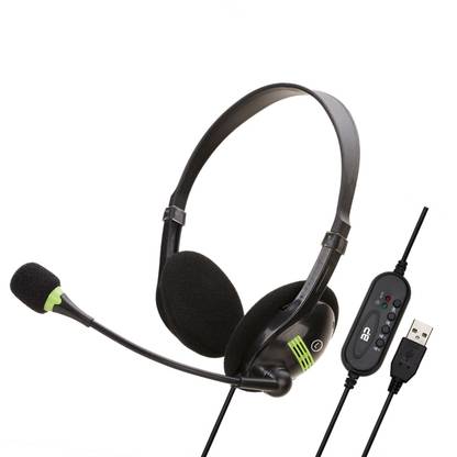 BigPassport Pro-Tech USB Digital Audio With Mic Computer Headphone Wired