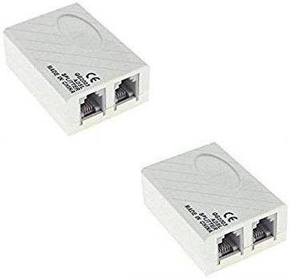 Fedus Pack of 2 ADSL Internet Phone Filter Splitter Broadband Modem Box Lan Adapter