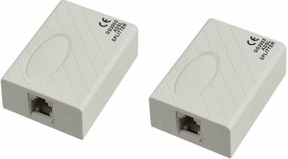 Fedus ADSL Internet Phone Filter Splitter Broadband Modem Box - White Pack 2 Wired Ethernet Lan Adapter compatible with Windows